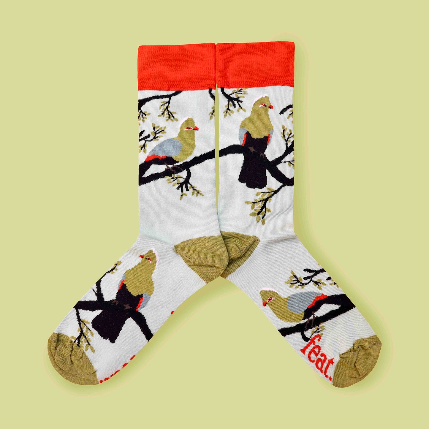 Men’s Knysna Loerie socks lime background middle