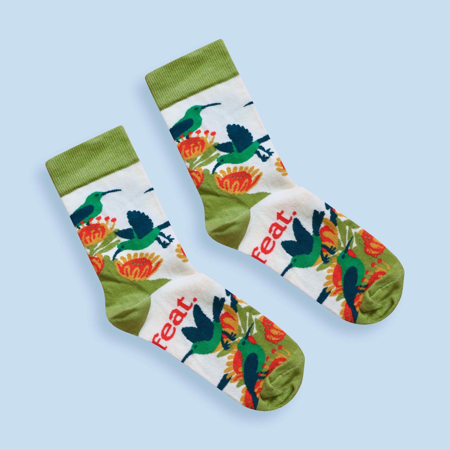 Women’s Malachite Sunbird socks | Designer socks inspired by birds of South Africa