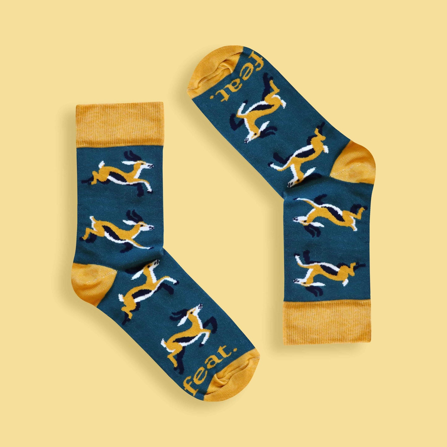 Springbok socks yellow background