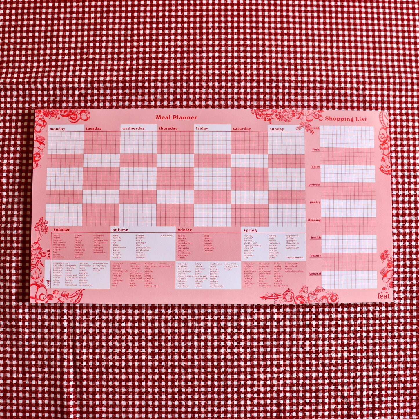 South African Weekly Meal Planner with Grocery List