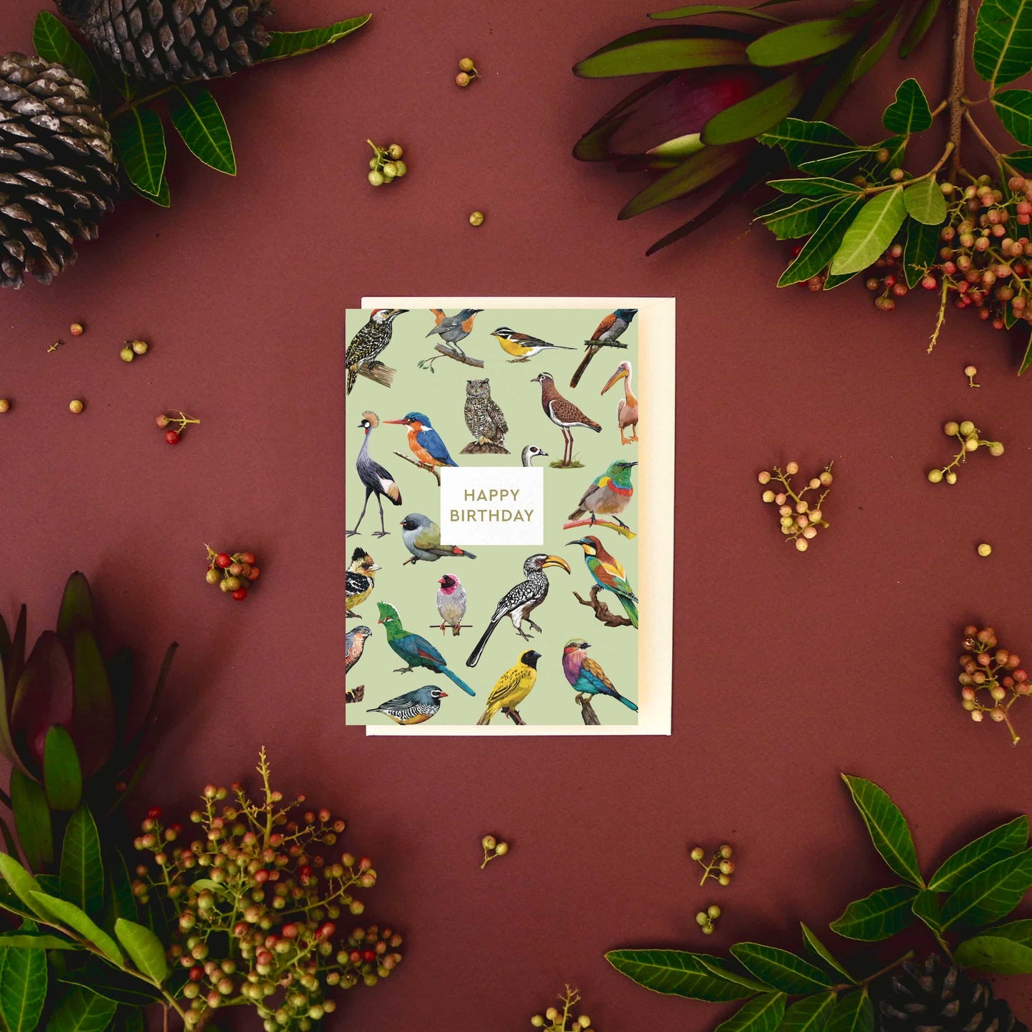 SA Birds Happy Birthday Greeting Card