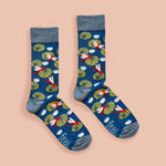 Dragonfly socks centre image peach background