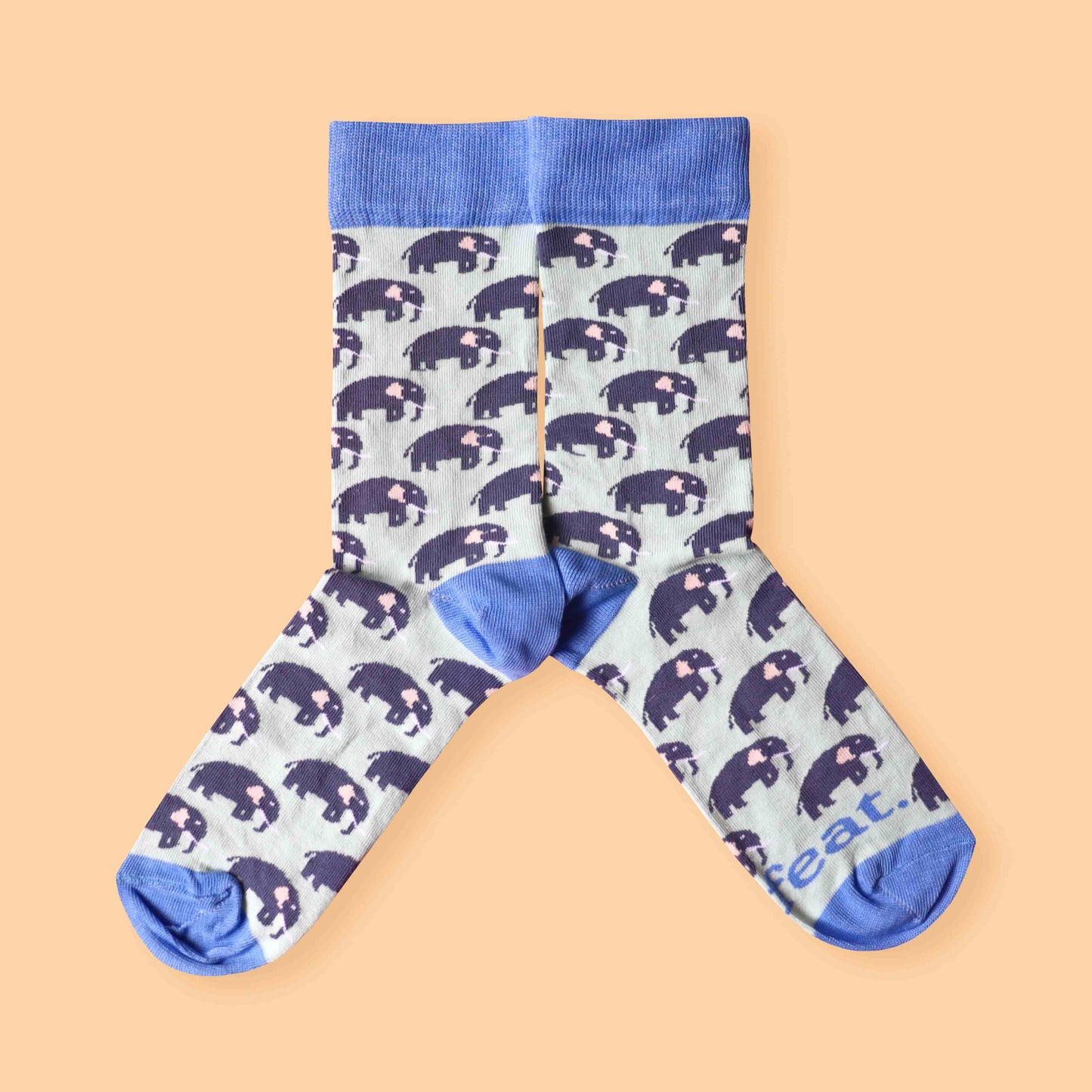 Men’s Elephants on Repeat socks | African Elephant socks