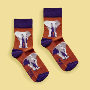 Ladies’ Rust Elephant socks