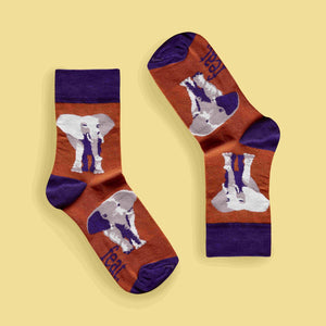 Ladies’ Rust Elephant socks