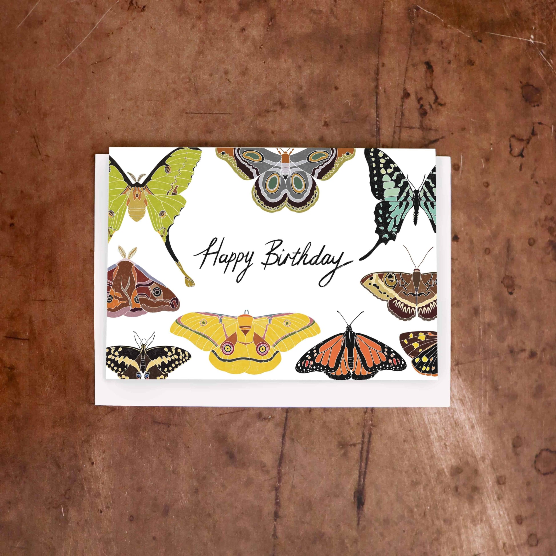 Happy Birthday Moths and butterflies greeting card