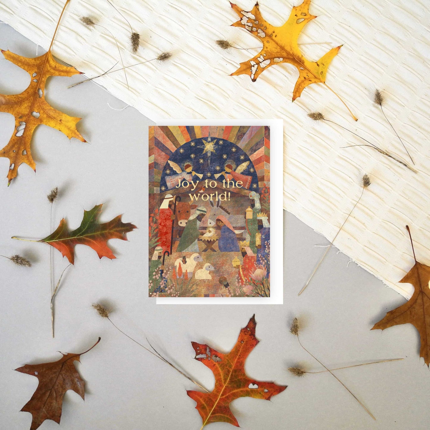Joy to the world nativity greeting card