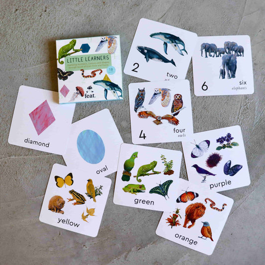 Little learners colours, numbers and shapes cards