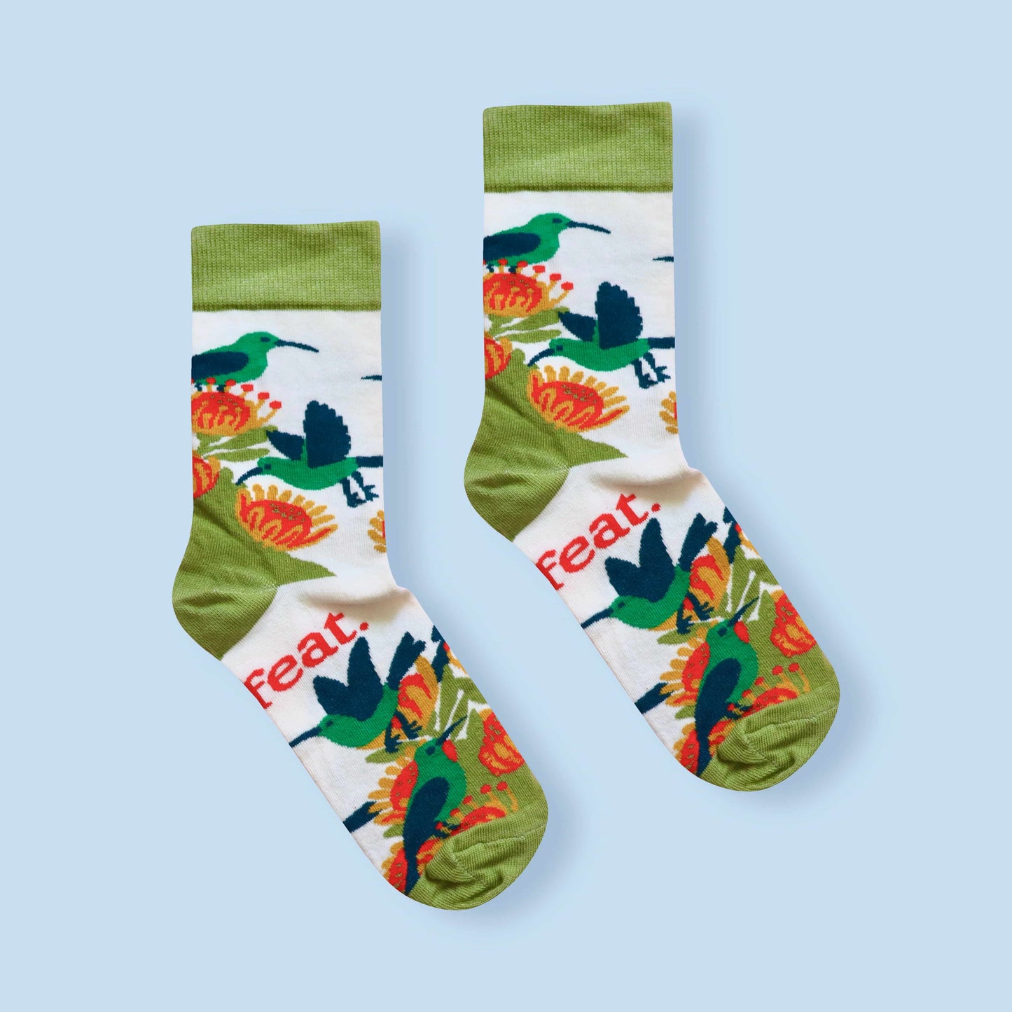 Women’s Malachite Sunbird socks | Designer socks inspired by birds of South Africa