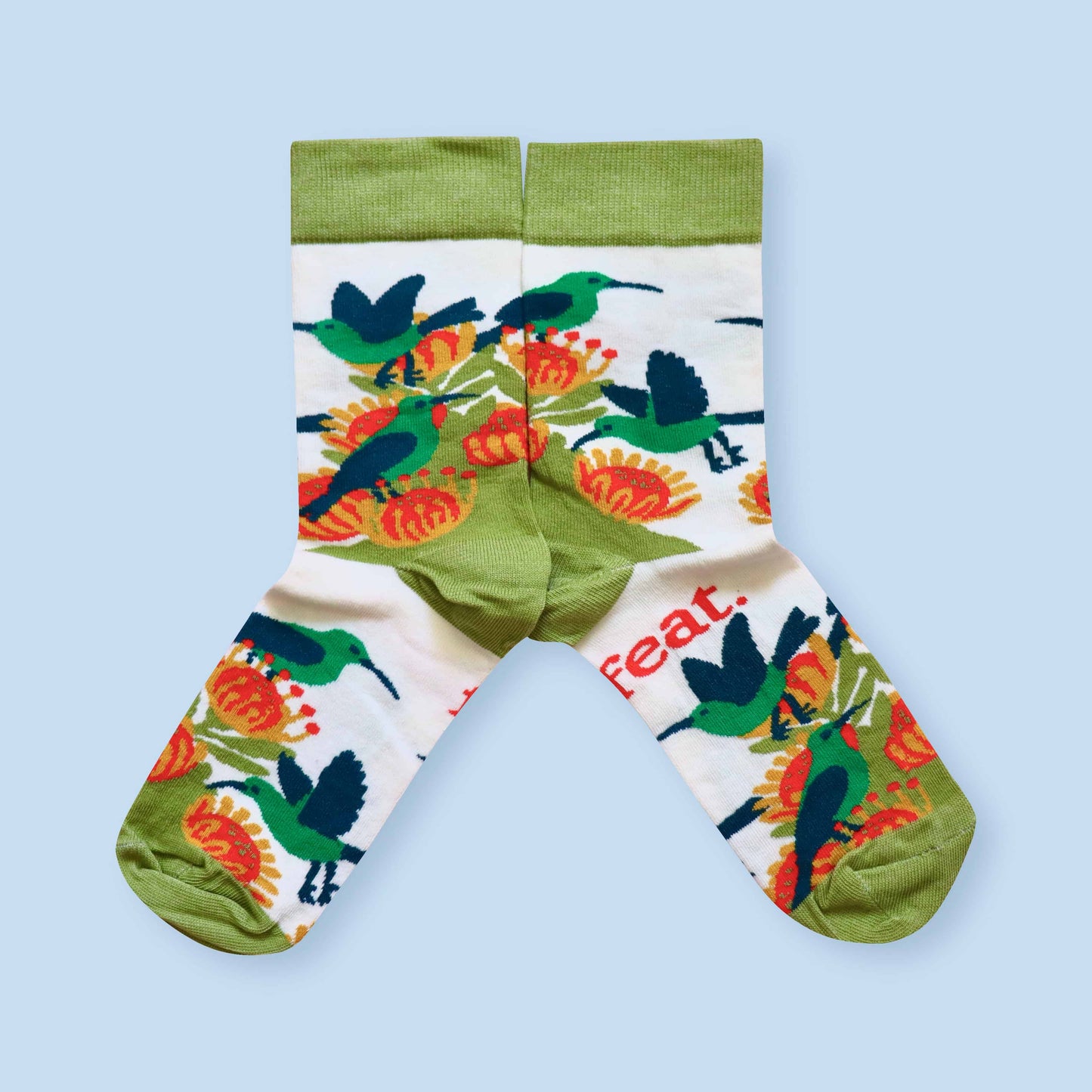 Women’s Malachite Sunbird socks | Designer socks inspired by birds of South Africa