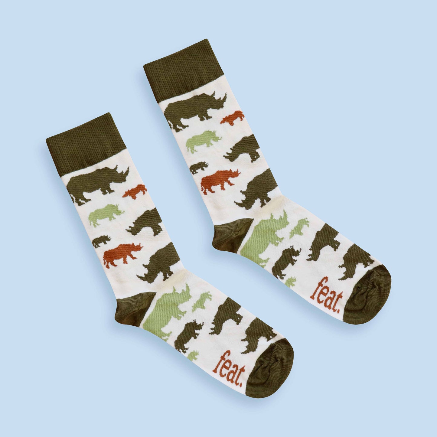 Men’s Olive and Rust Rhino socks