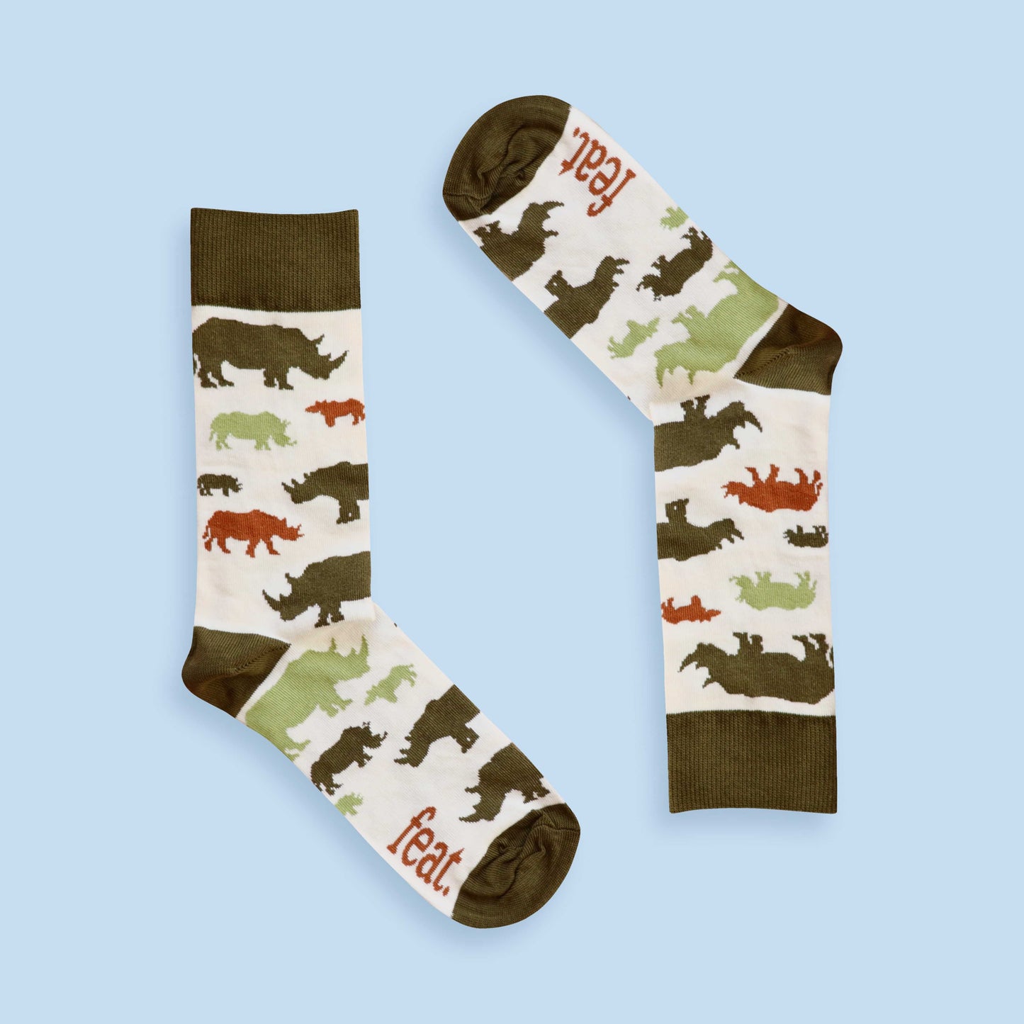 Men’s Olive and Rust Rhino socks