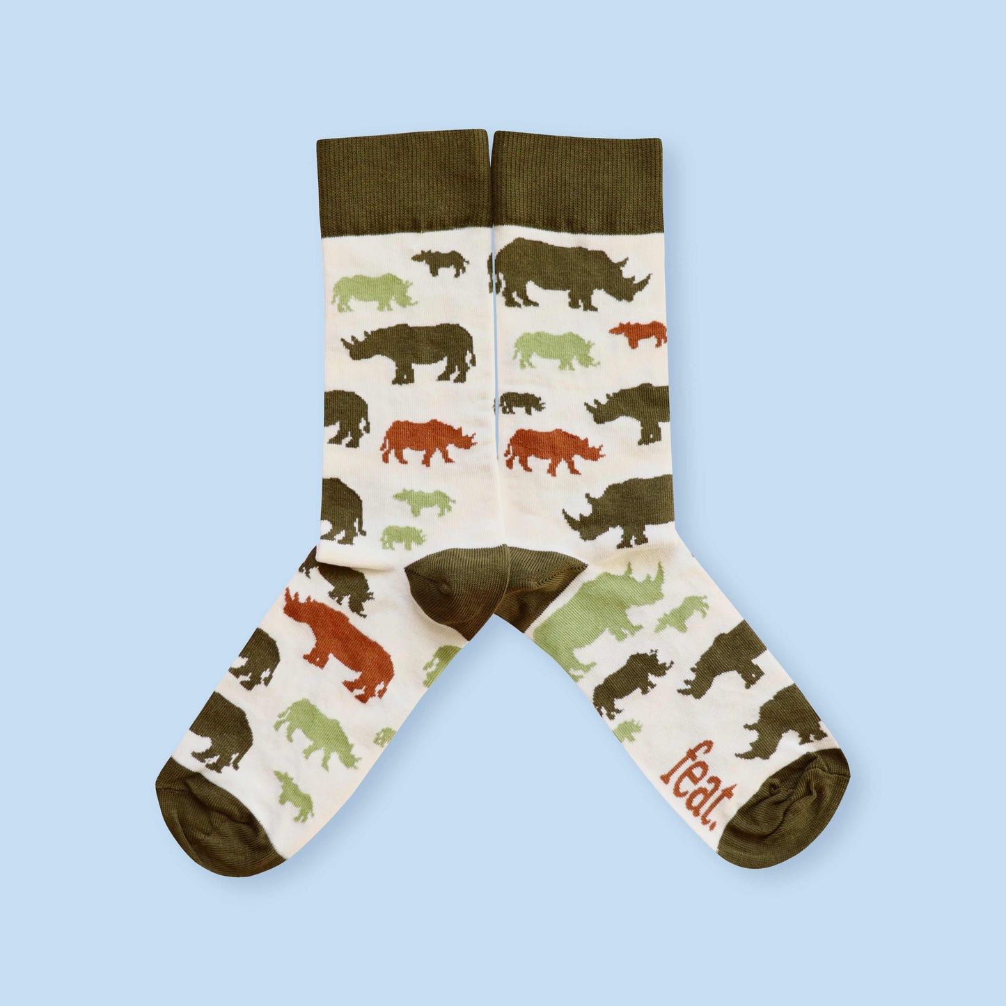 Men’s Olive and Rust Rhino socks