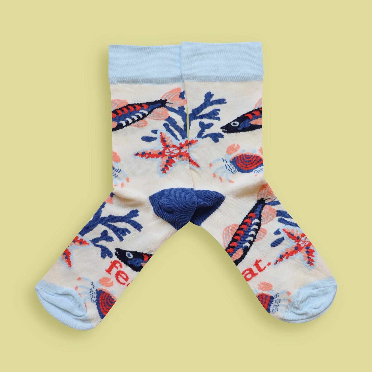 Rockpool socks lime background mirrored