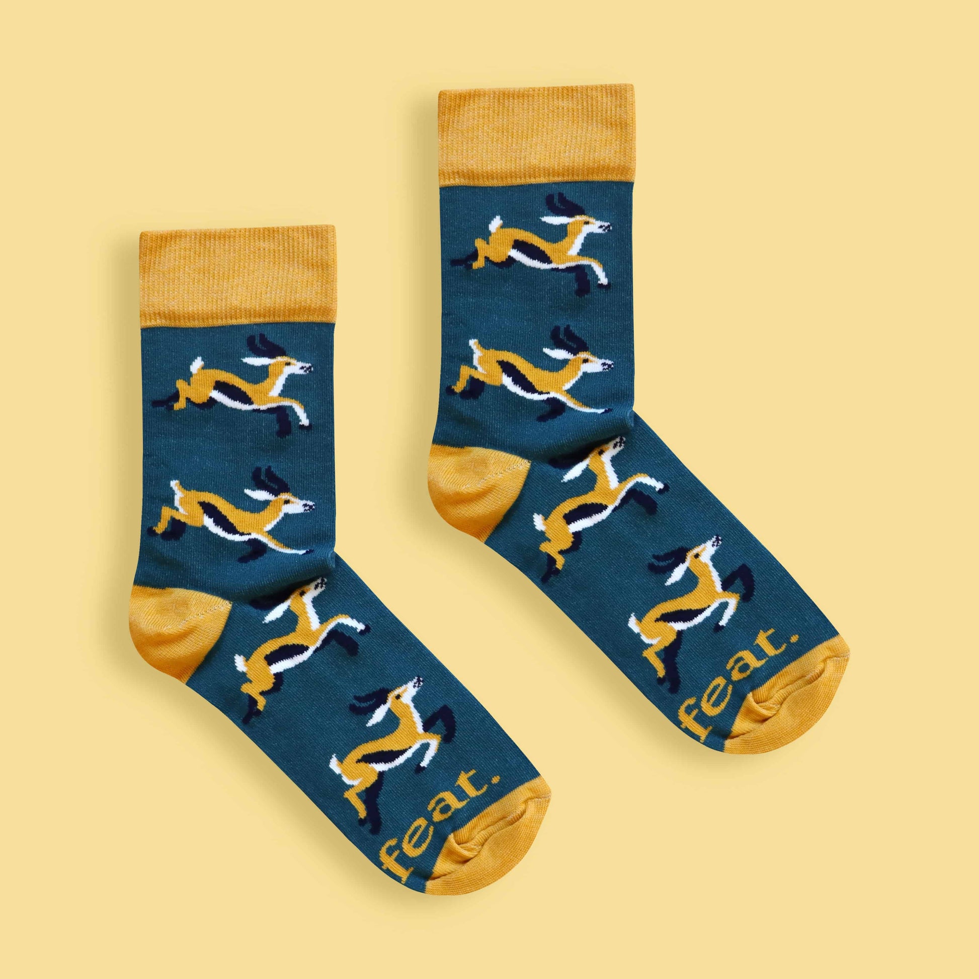 Springbok socks yellow background