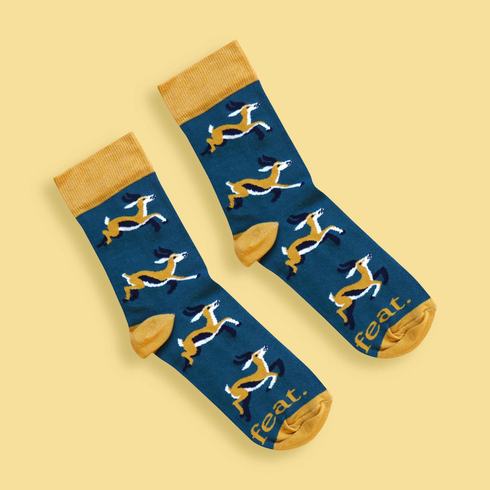 Springbok socks yellow background
