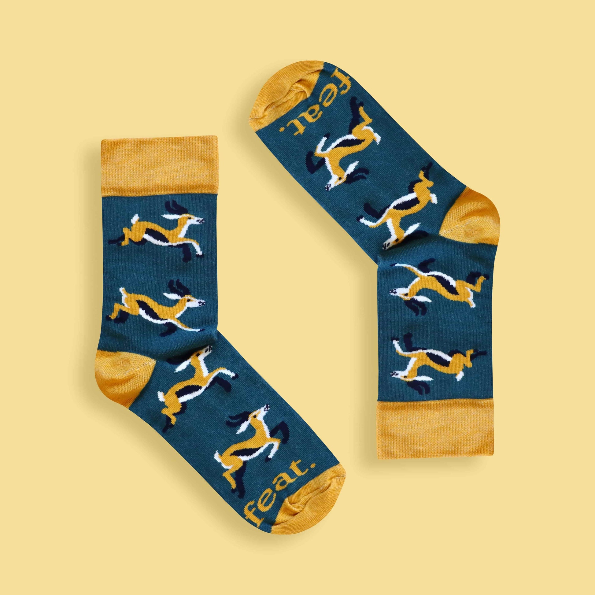 Springbok socks yellow background