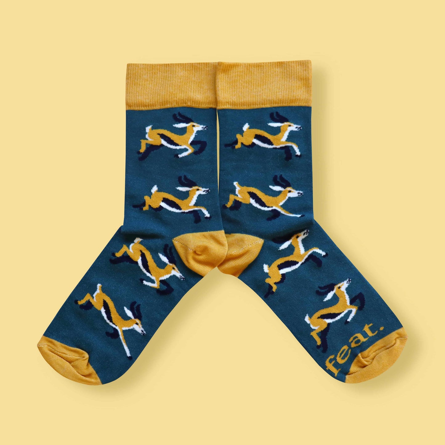 Springbok socks yellow background