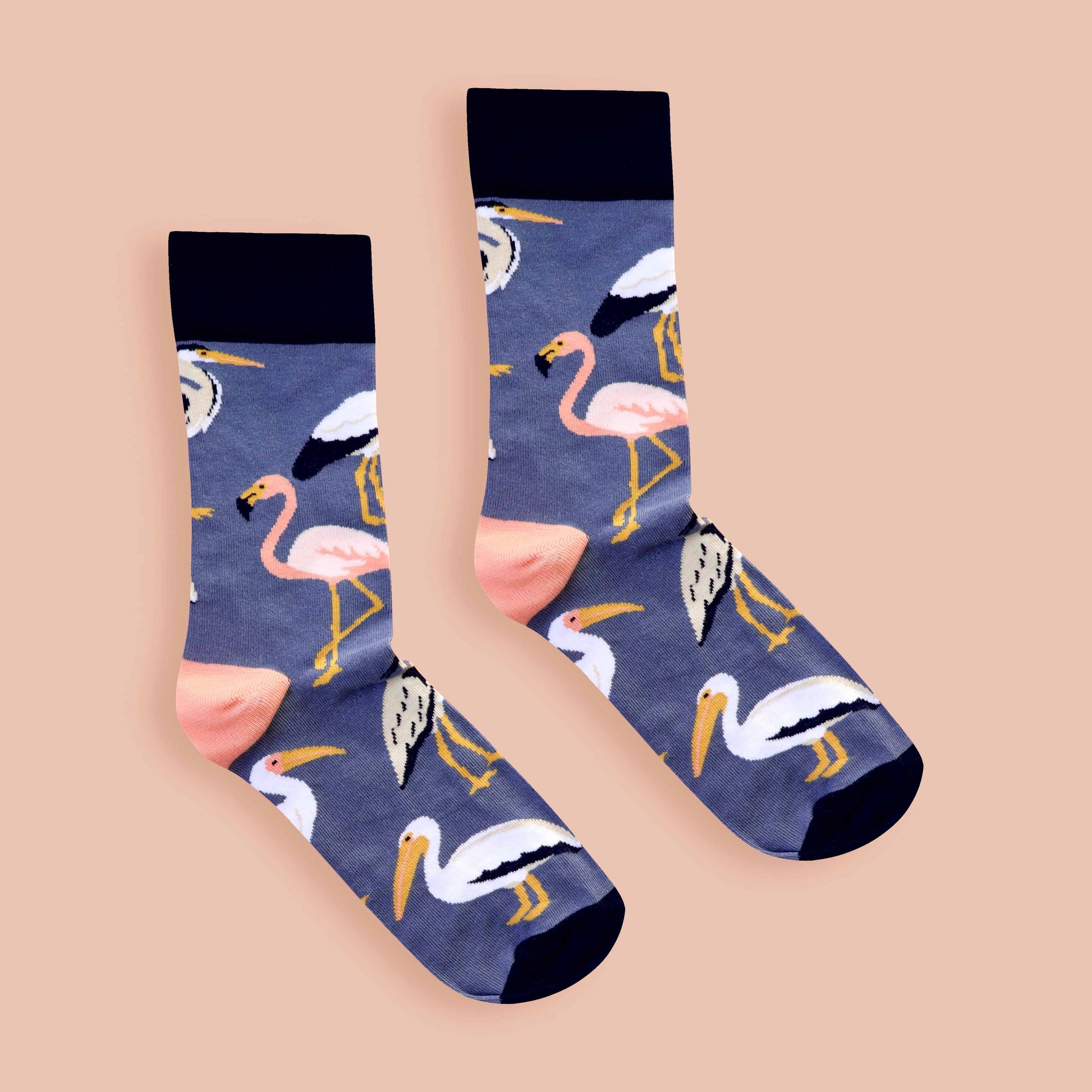 Ladies wetland socks on pink background