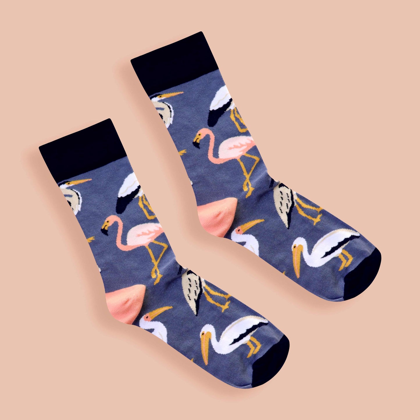 Ladies wetland socks on pink background