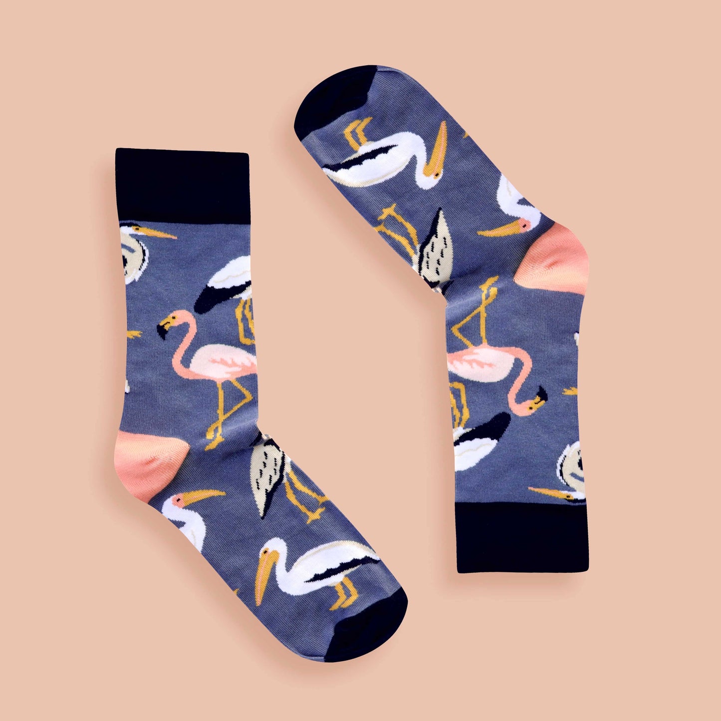Ladies wetland socks on pink background