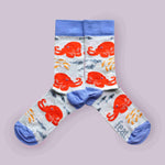 Blue and orange octopus socks made in South Africa