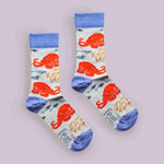 Blue and orange octopus socks made in South Africa