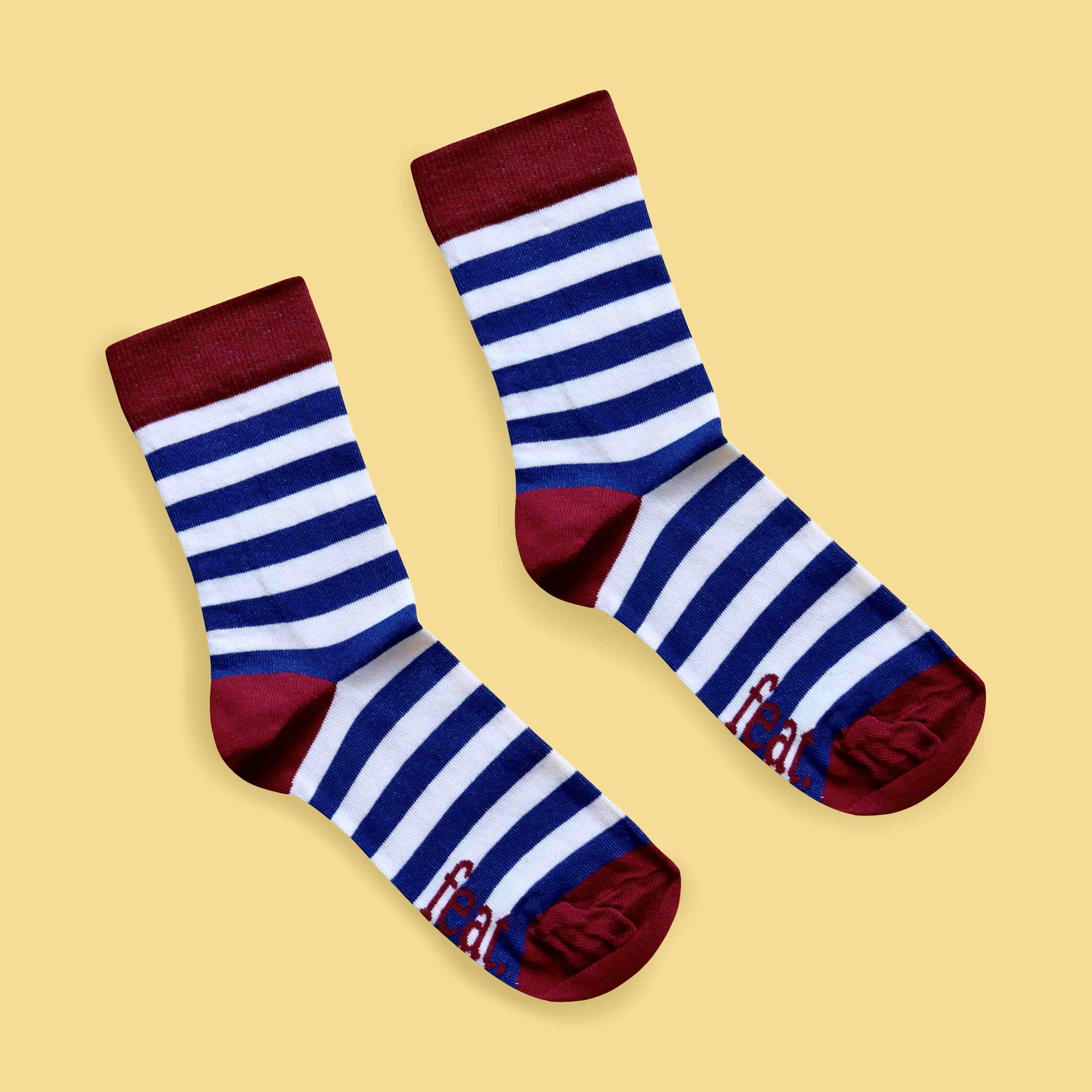 Ladies’ Cobalt & Maroon Stripe socks