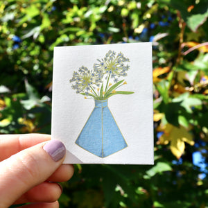 Agapanthus Flower Vase Greeting Card
