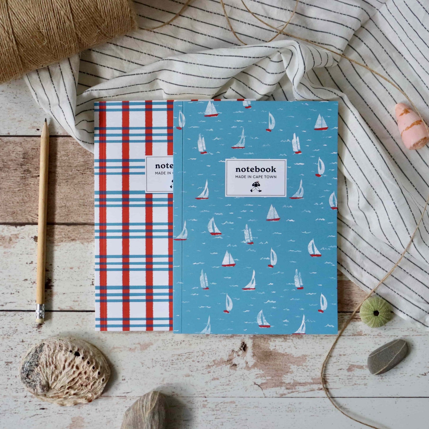 2-pack Sailboat & Plaid Notebooks