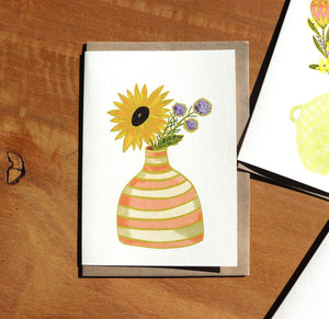 Sunflower Vase Greeting Card