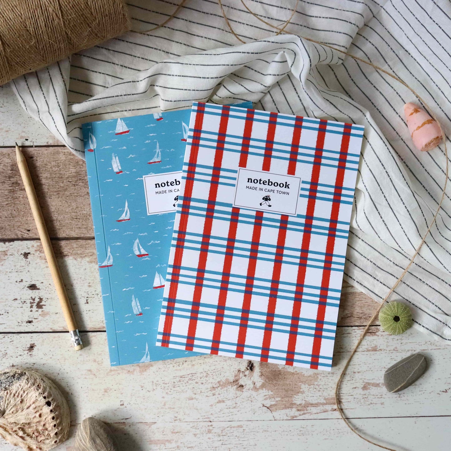 2-pack Sailboat & Plaid Notebooks