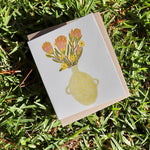 Protea Flower Vase Greeting Card