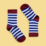Ladies’ Cobalt & Maroon Stripe socks
