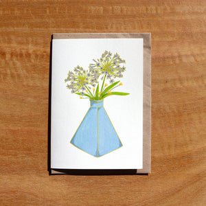 Agapanthus Flower Vase Greeting Card