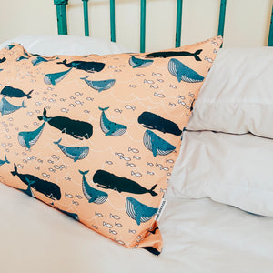 100% cotton Whale Pillow Case