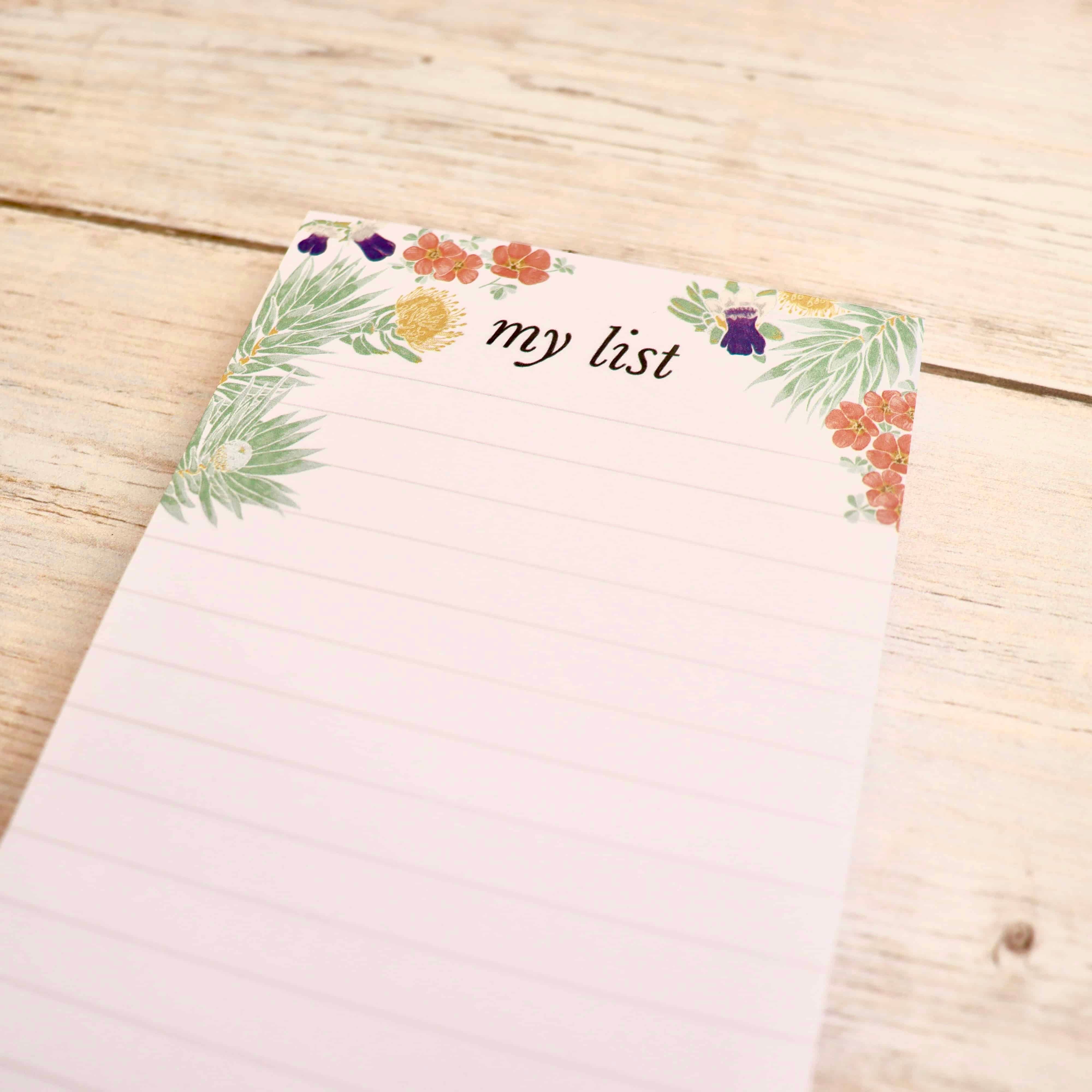 ‘My List’ Wildflower Magnetic List Pad
